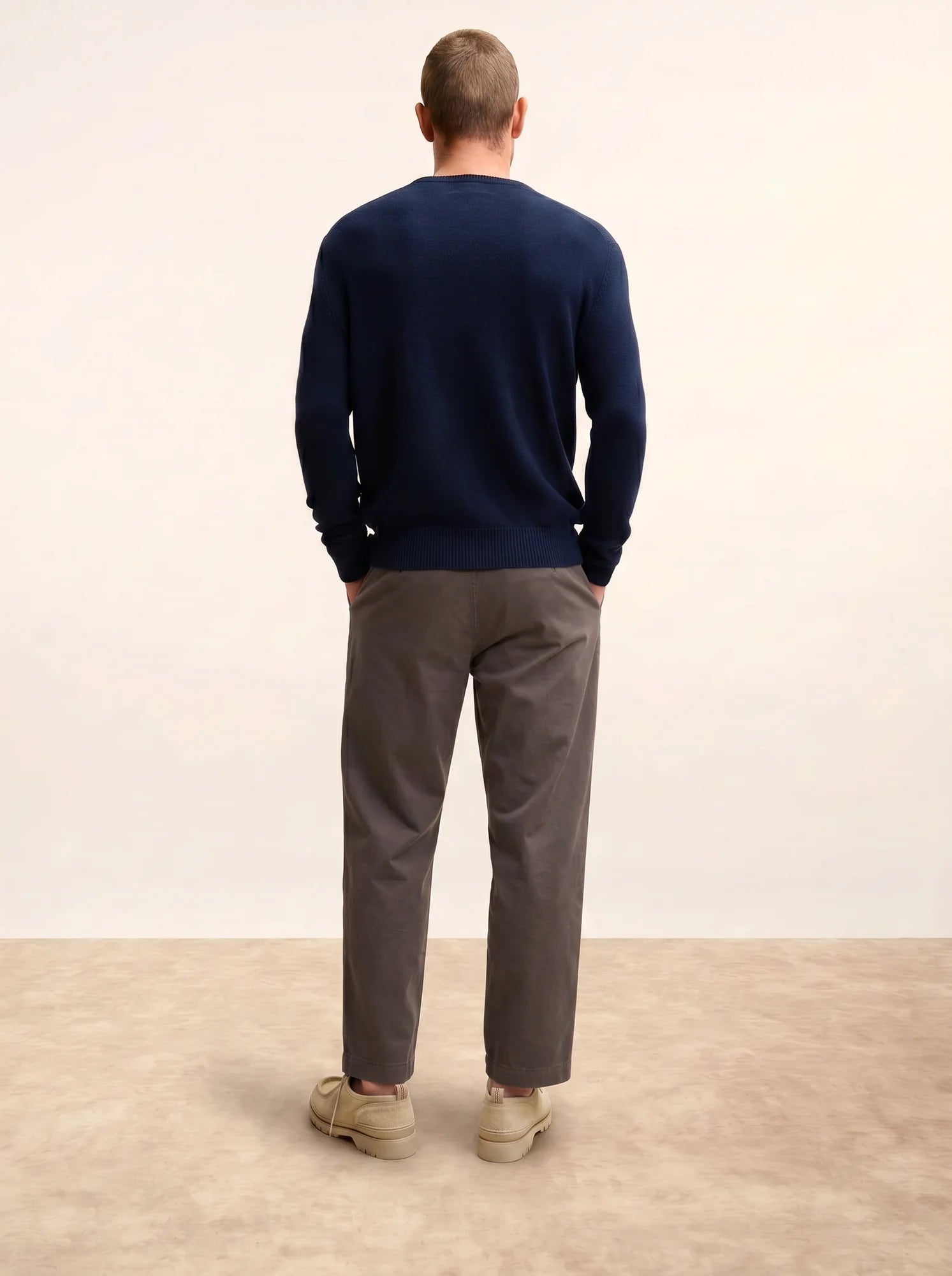 NATHAN pullover v-ausschnitt 4-fädig marineblau