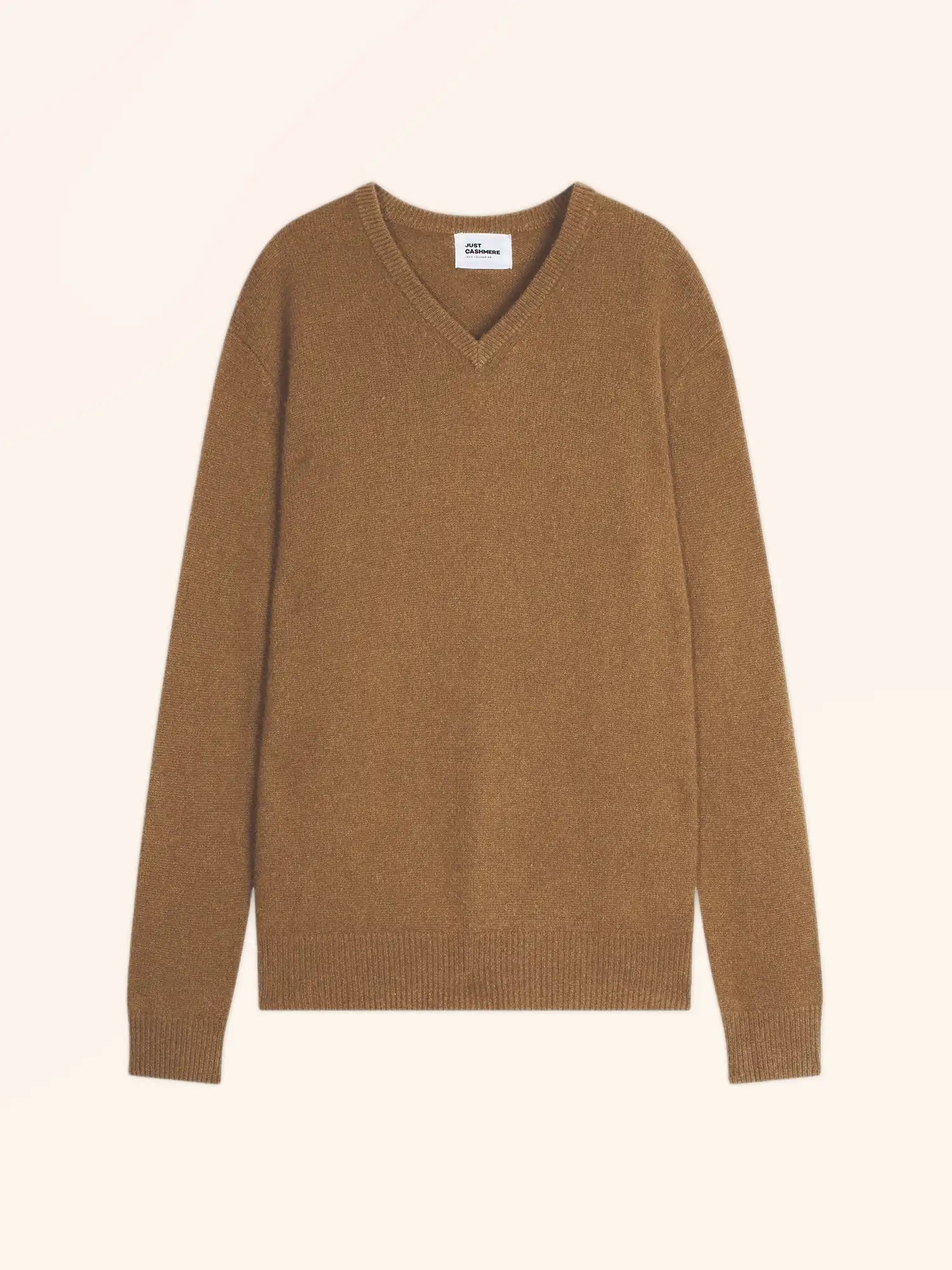 NATHAN pullover v-ausschnitt 4-fädig noisette