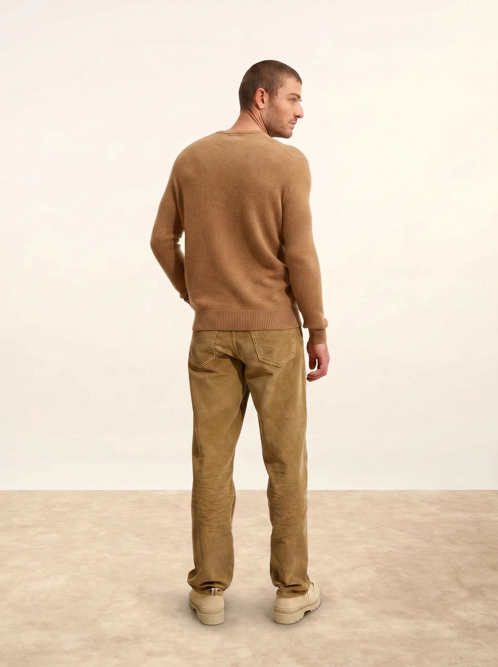 NATHAN pullover v-ausschnitt 4-fädig noisette