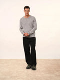 GABIN pull col rond 4 fils nuage chiné