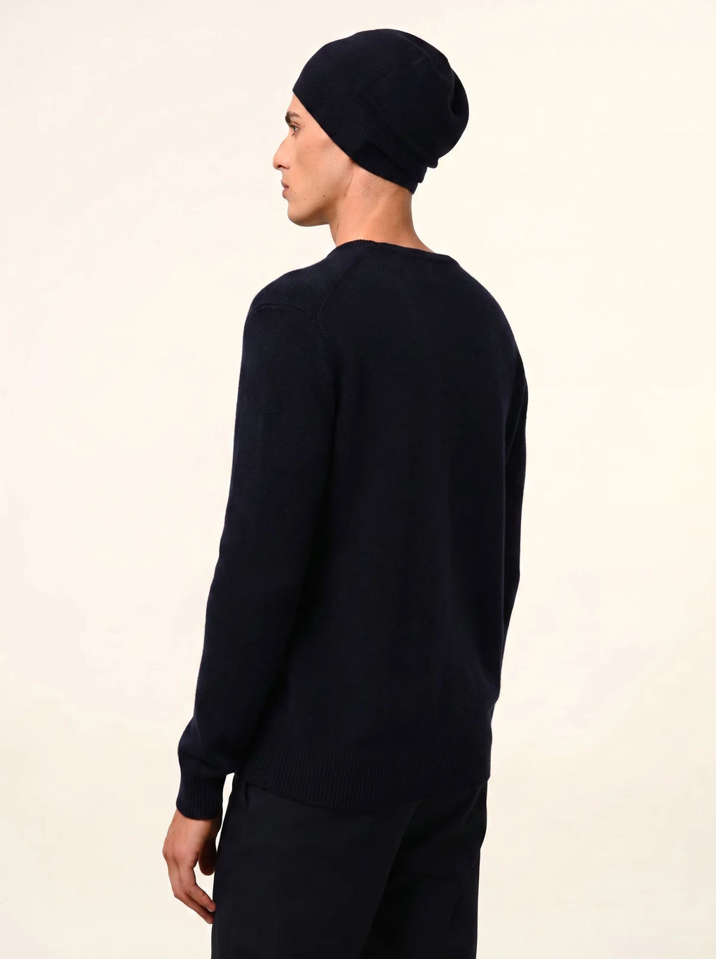 GABIN pull col rond 4 fils bleu marine