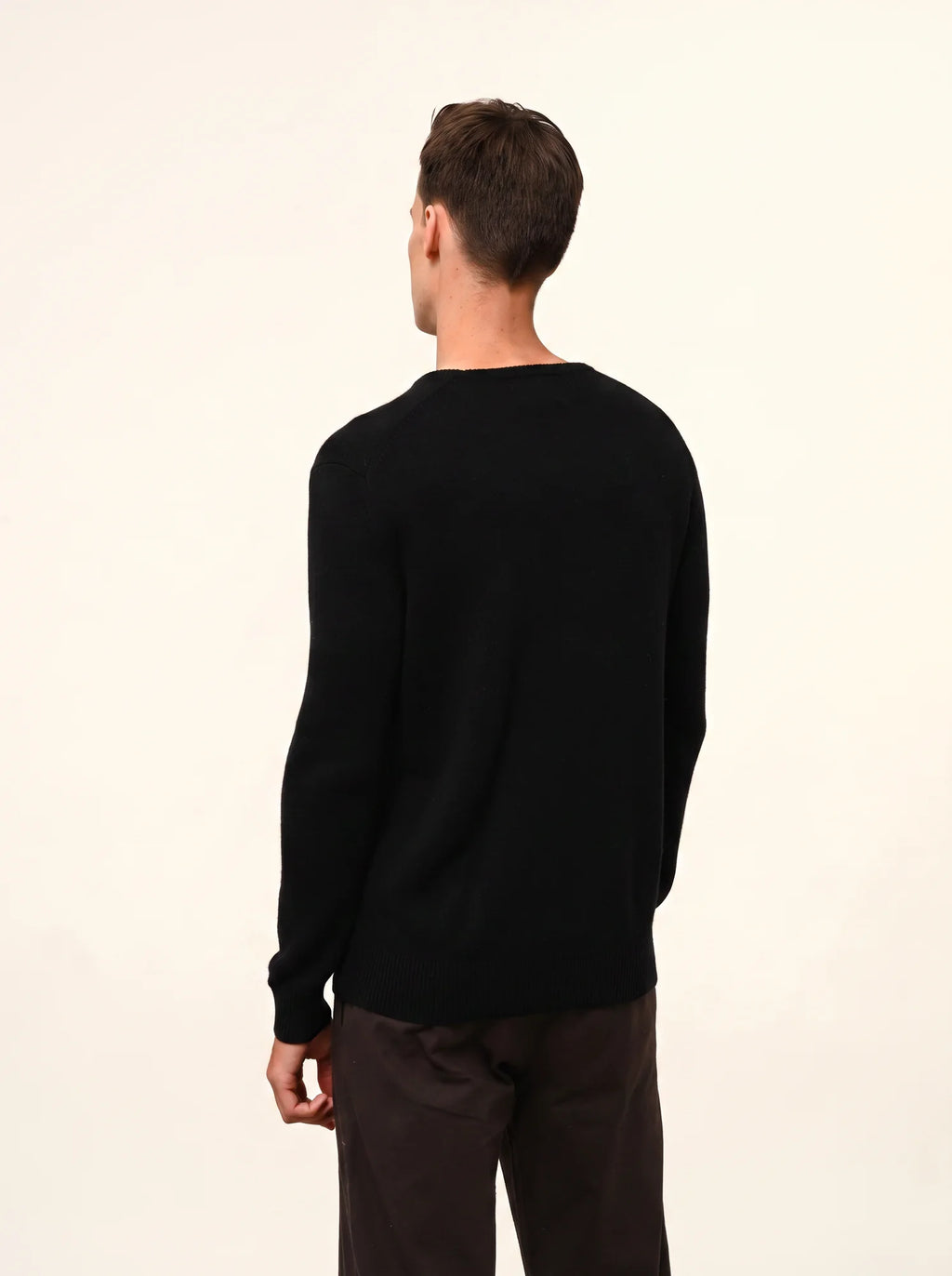 GABIN pull col rond 4 fils noir
