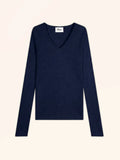 ABBY Pull Col V 4 Fils Bleu Marine