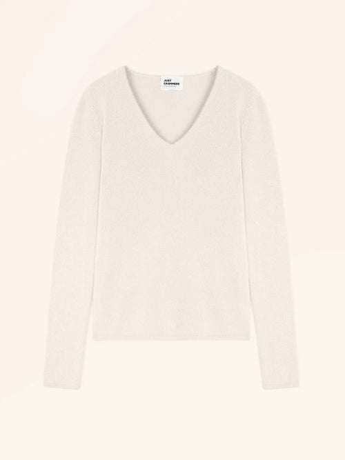 ABBY pullover v-ausschnitt 4-fädig elfenbein