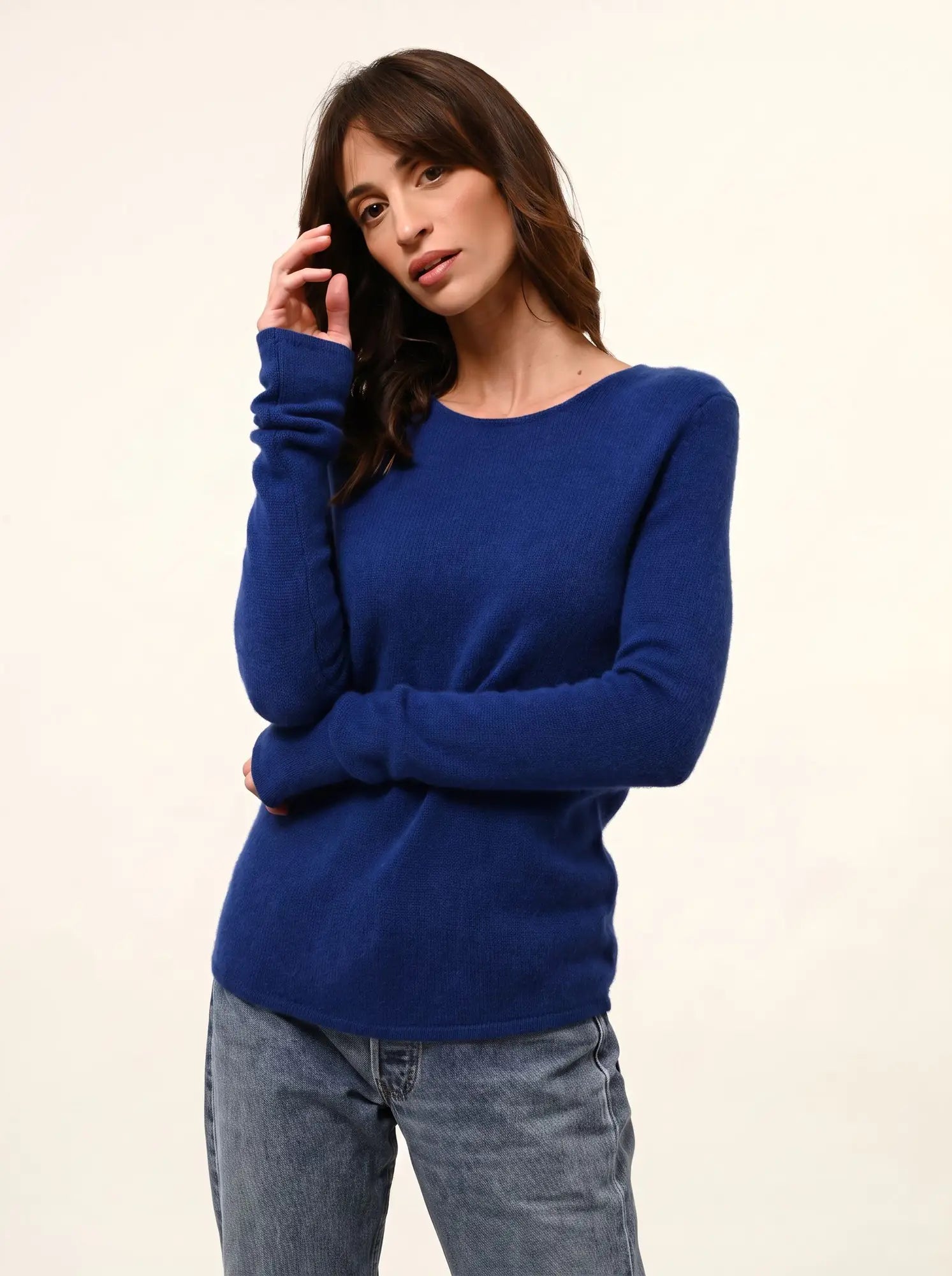 JOYCE pullover rundhalsausschnitt 4-fädig ultramarin