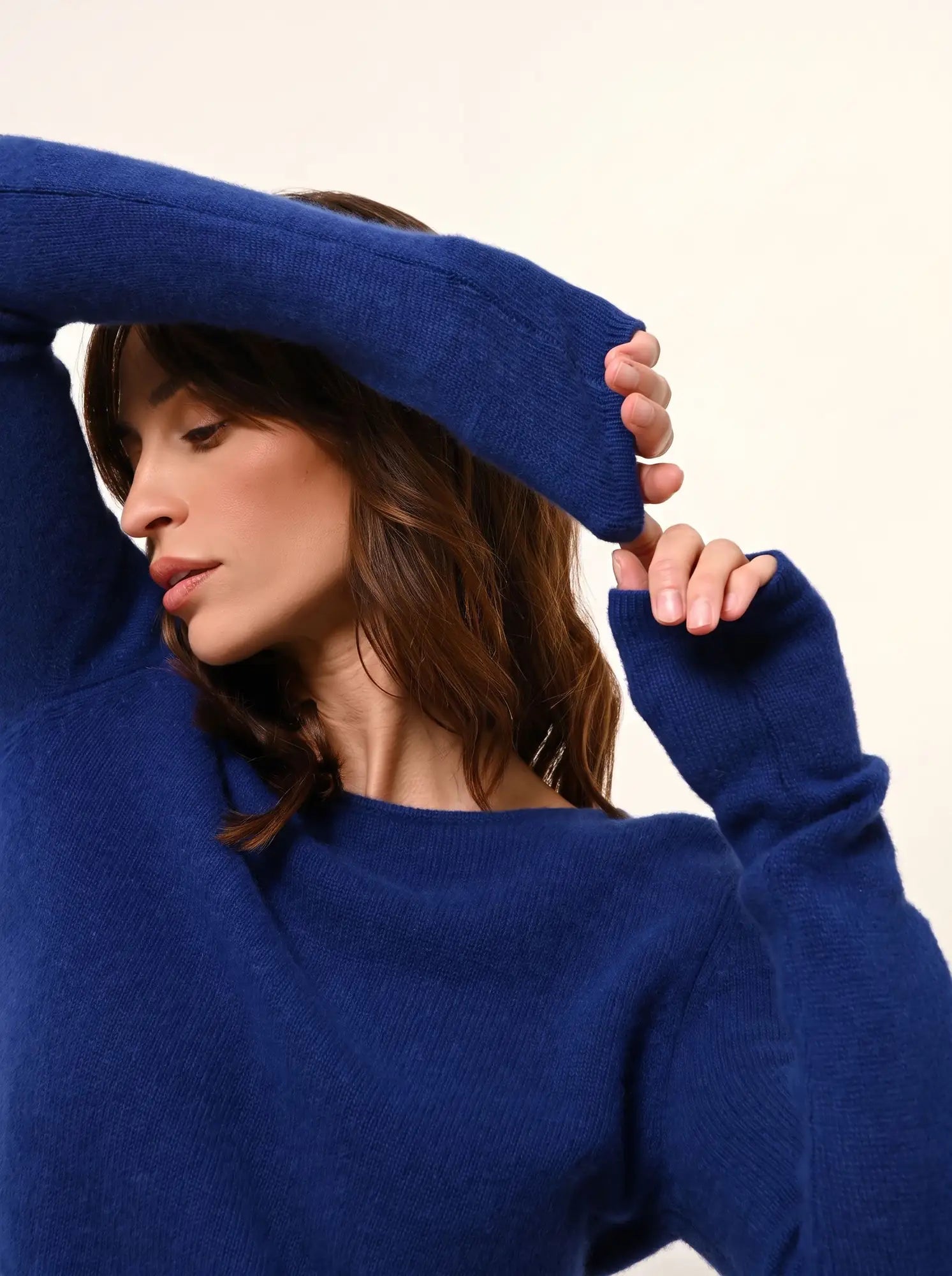 JOYCE pullover rundhalsausschnitt 4-fädig ultramarin