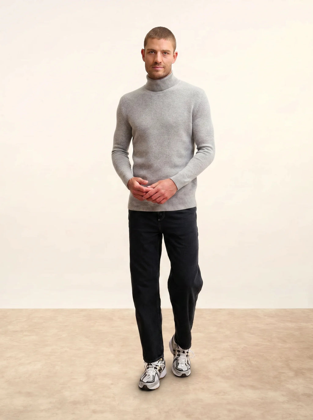 SACHA pullover rollkragen 4-fädig wolke meliert