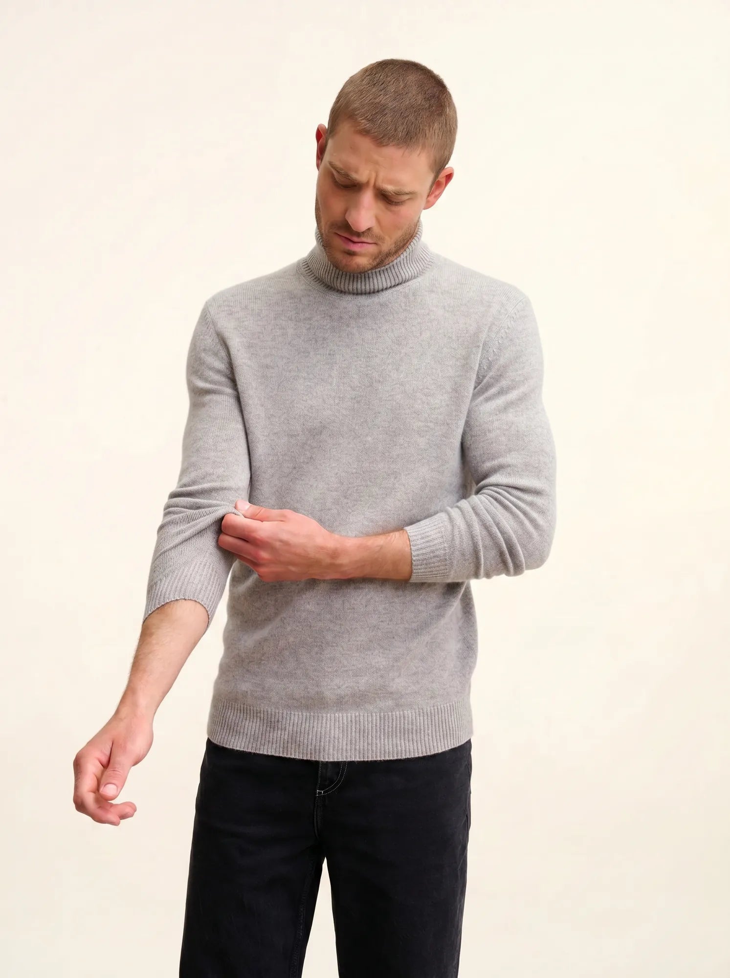 SACHA pullover rollkragen 4-fädig wolke meliert