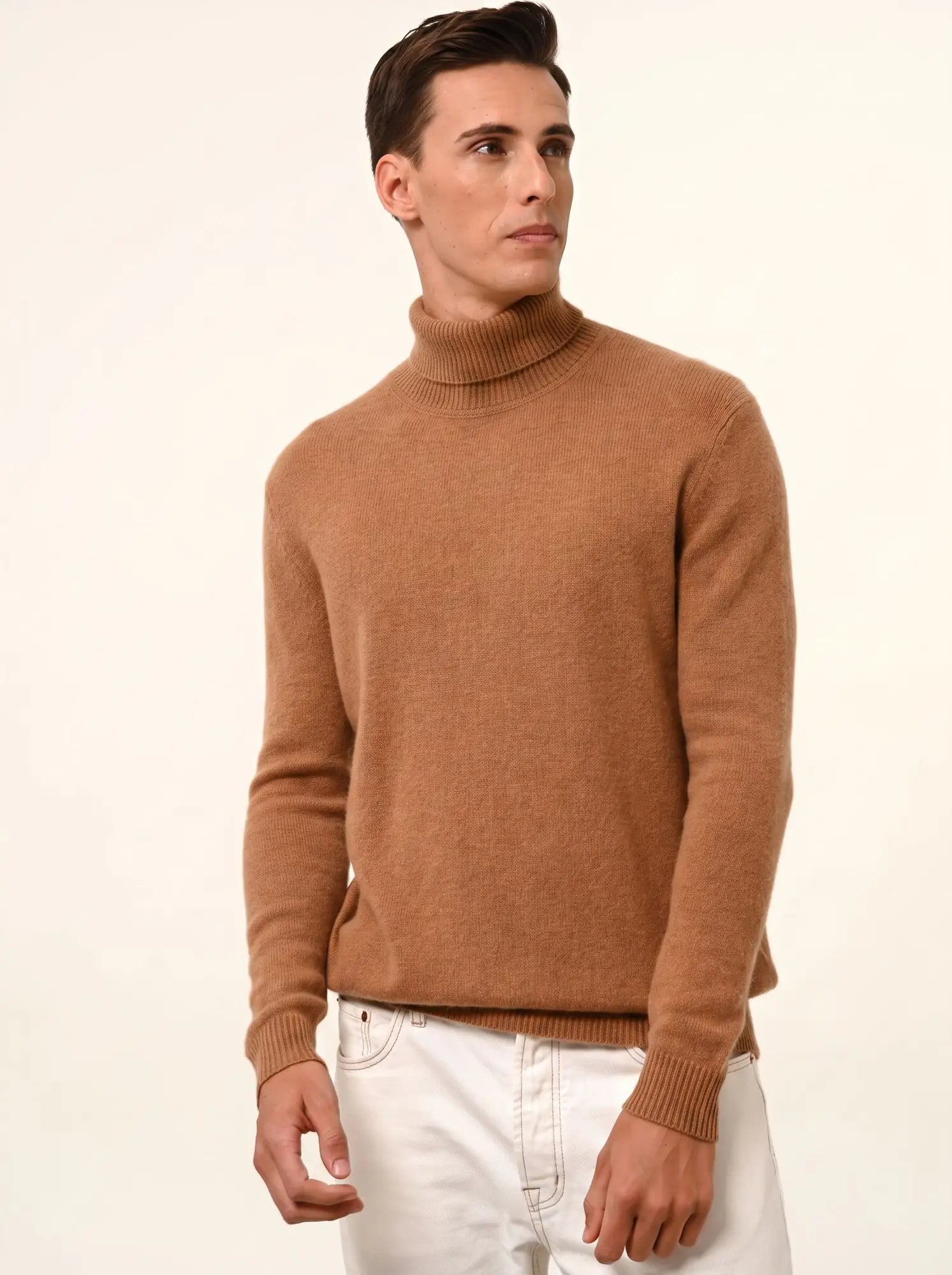 SACHA pullover rollkragen 4-fädig noisette