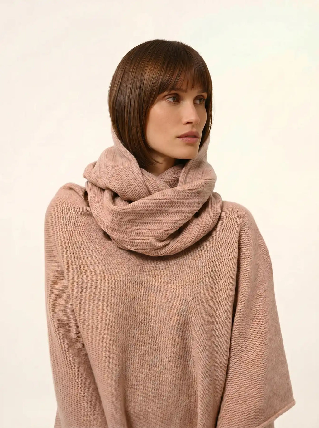 SALLY poncho 4-fädig camel meliert