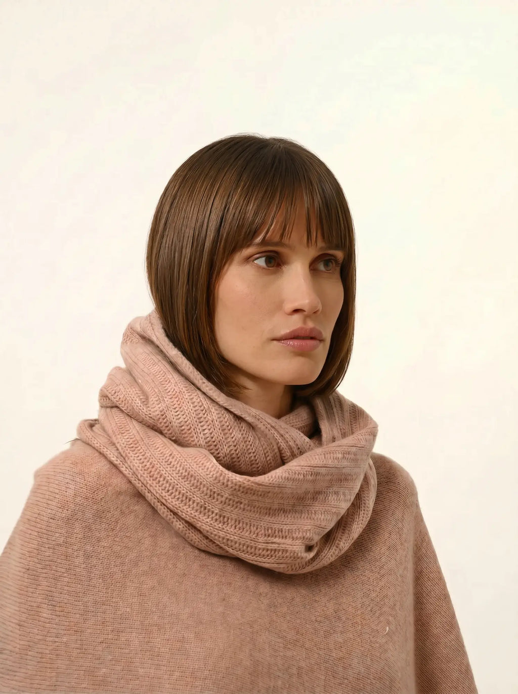 SALLY poncho 4-fädig camel meliert