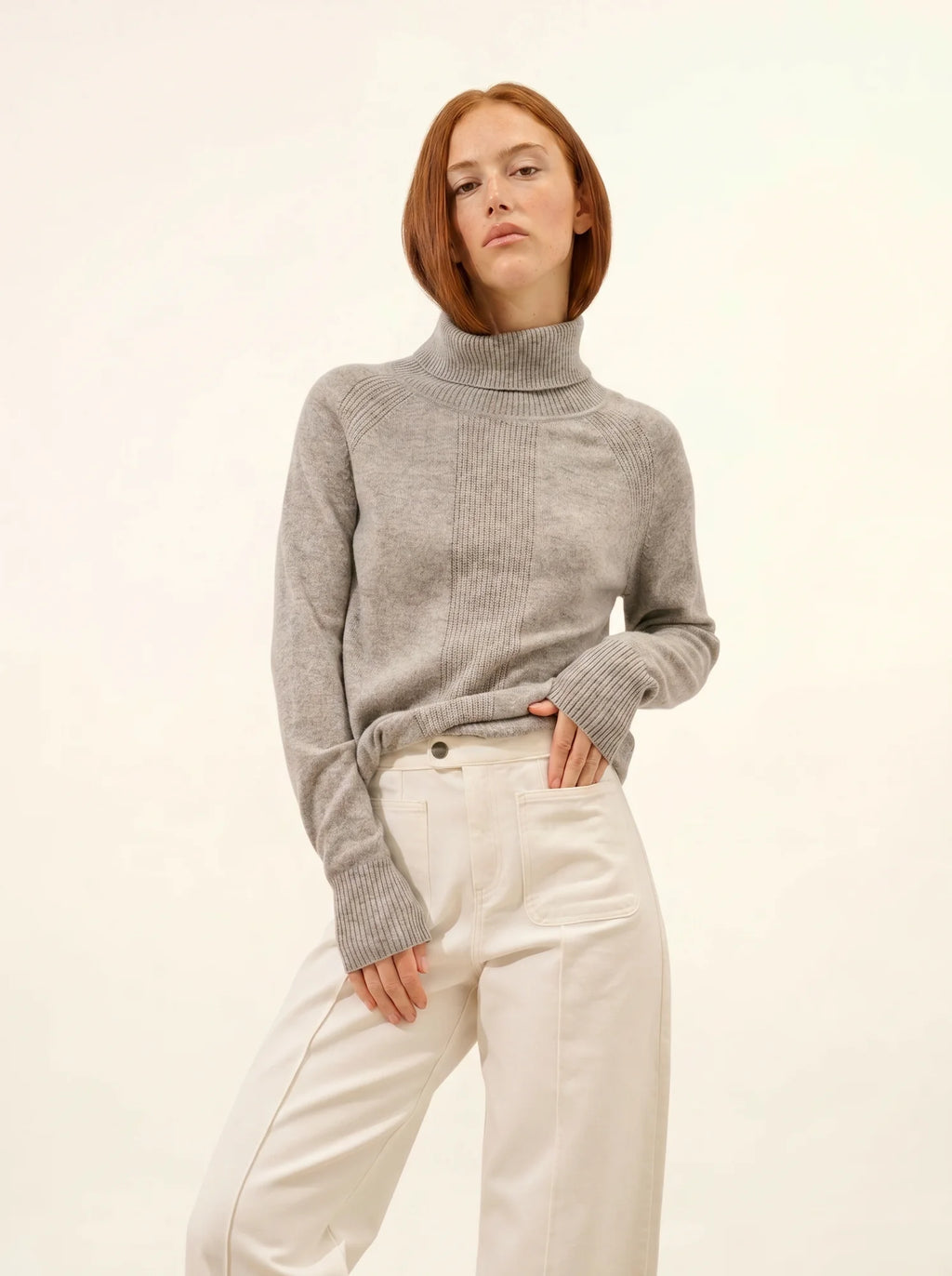 LILLY pullover rollkragen wolke meliert
