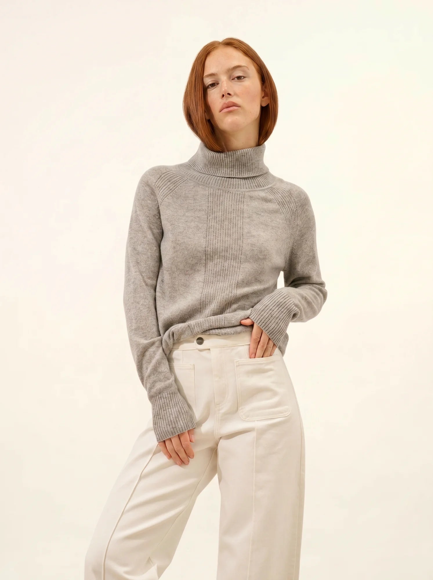 LILLY pullover rollkragen wolke meliert