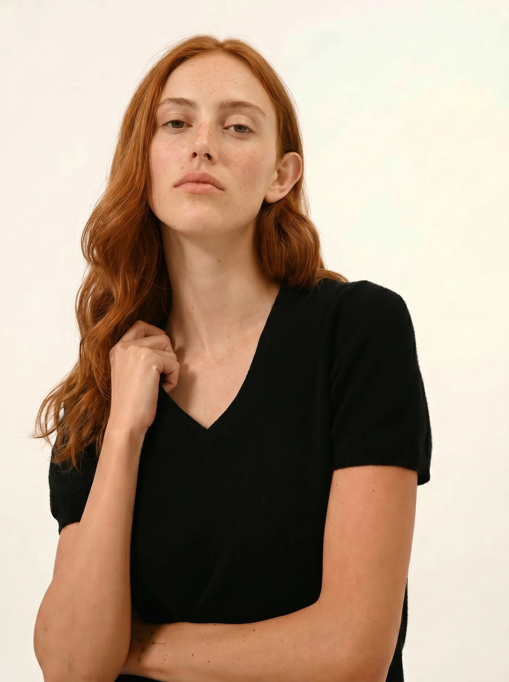 GLAMIS t-shirt v-ausschnitt schwarz