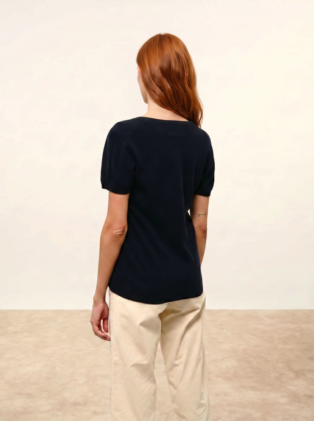 GLAMIS t-shirt col V bleu marine