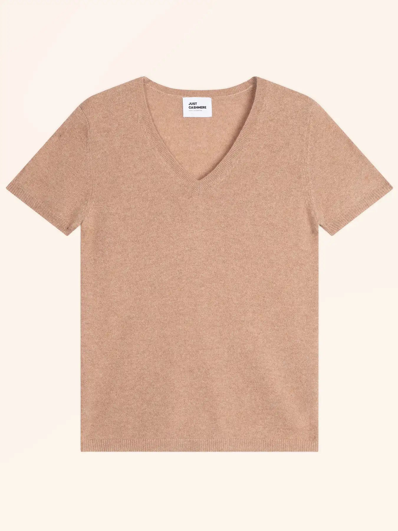 GLAMIS t-shirt v-ausschnitt camel meliert