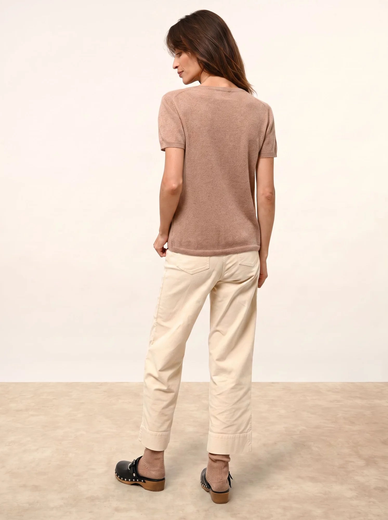 GLAMIS t-shirt v-ausschnitt camel meliert