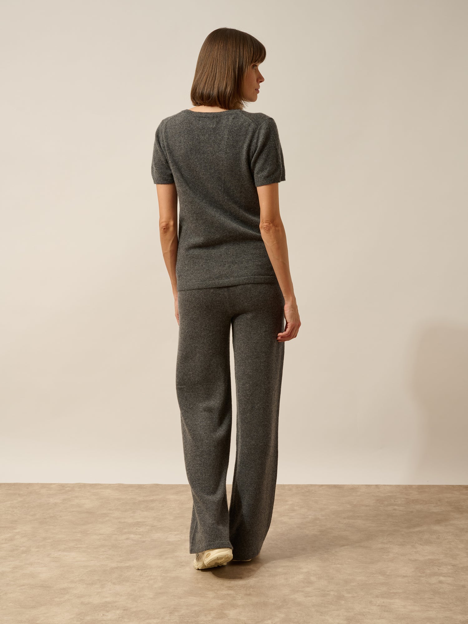 GLAMIS t-shirt col v anthracite chiné