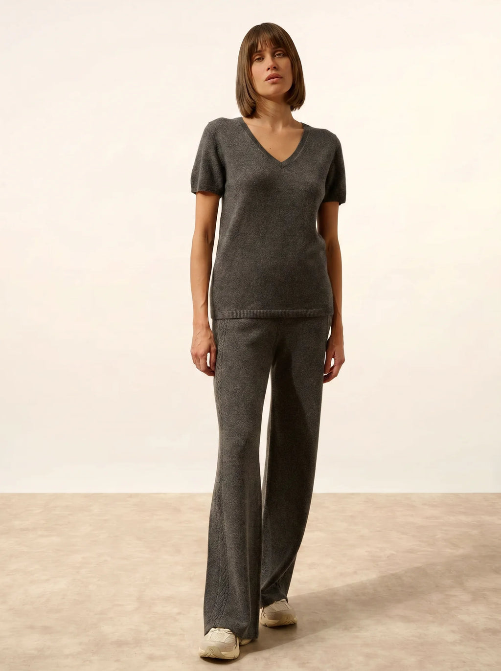 GLAMIS t-shirt v-ausschnitt anthrazit meliert