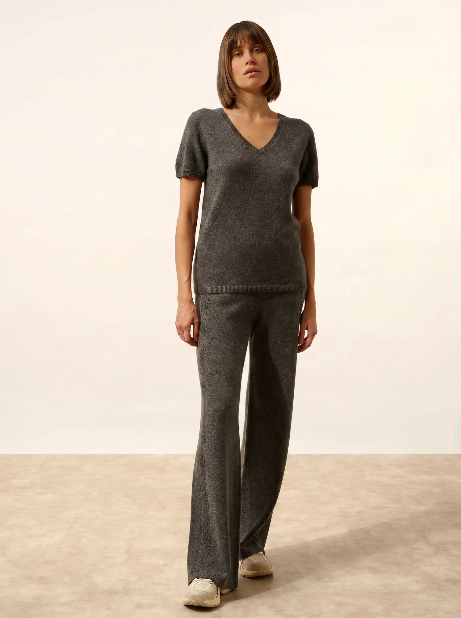 GLAMIS t-shirt v-ausschnitt anthrazit meliert