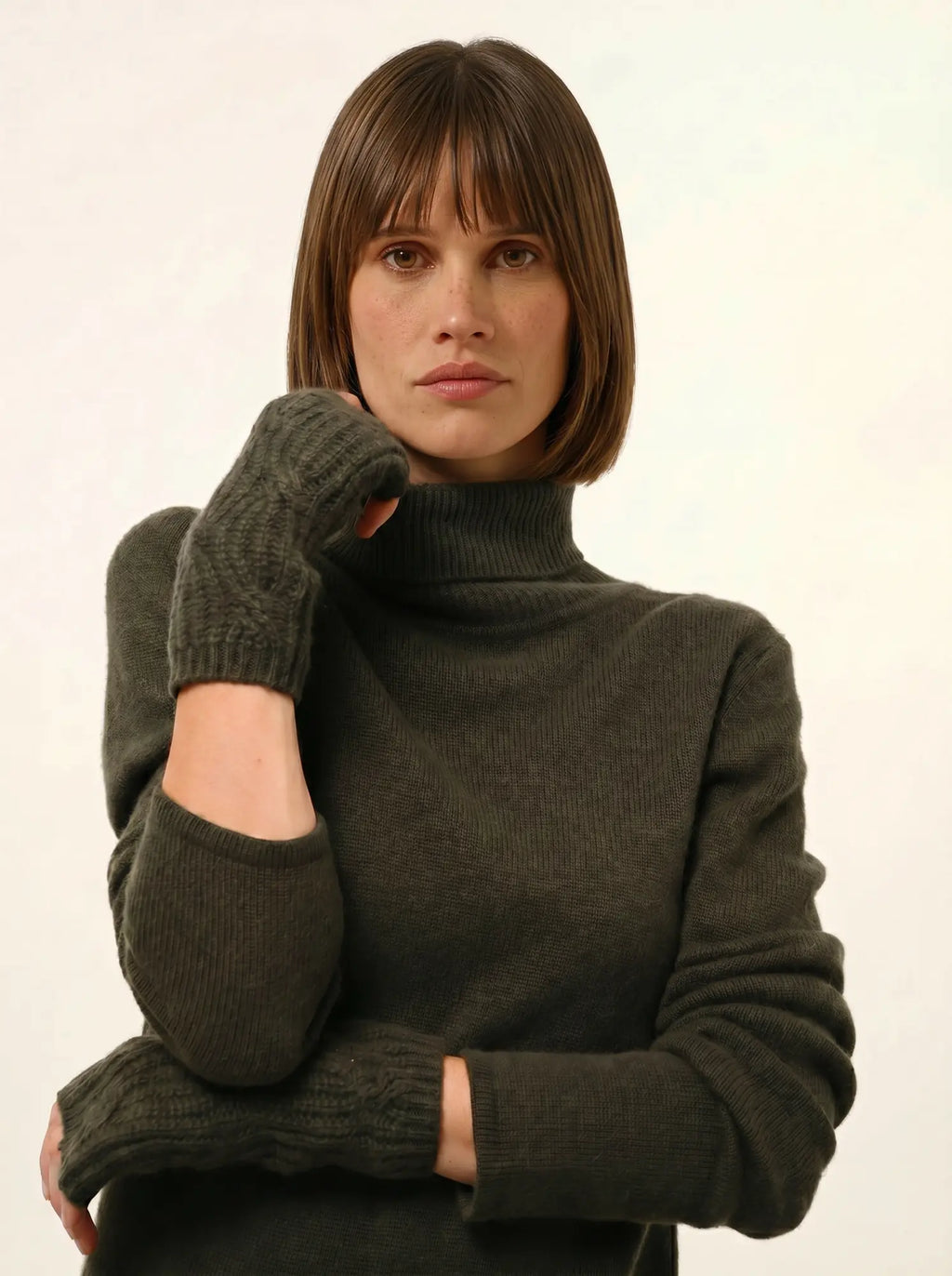 BALE fingerlose handschuhe 6-fädig khaki