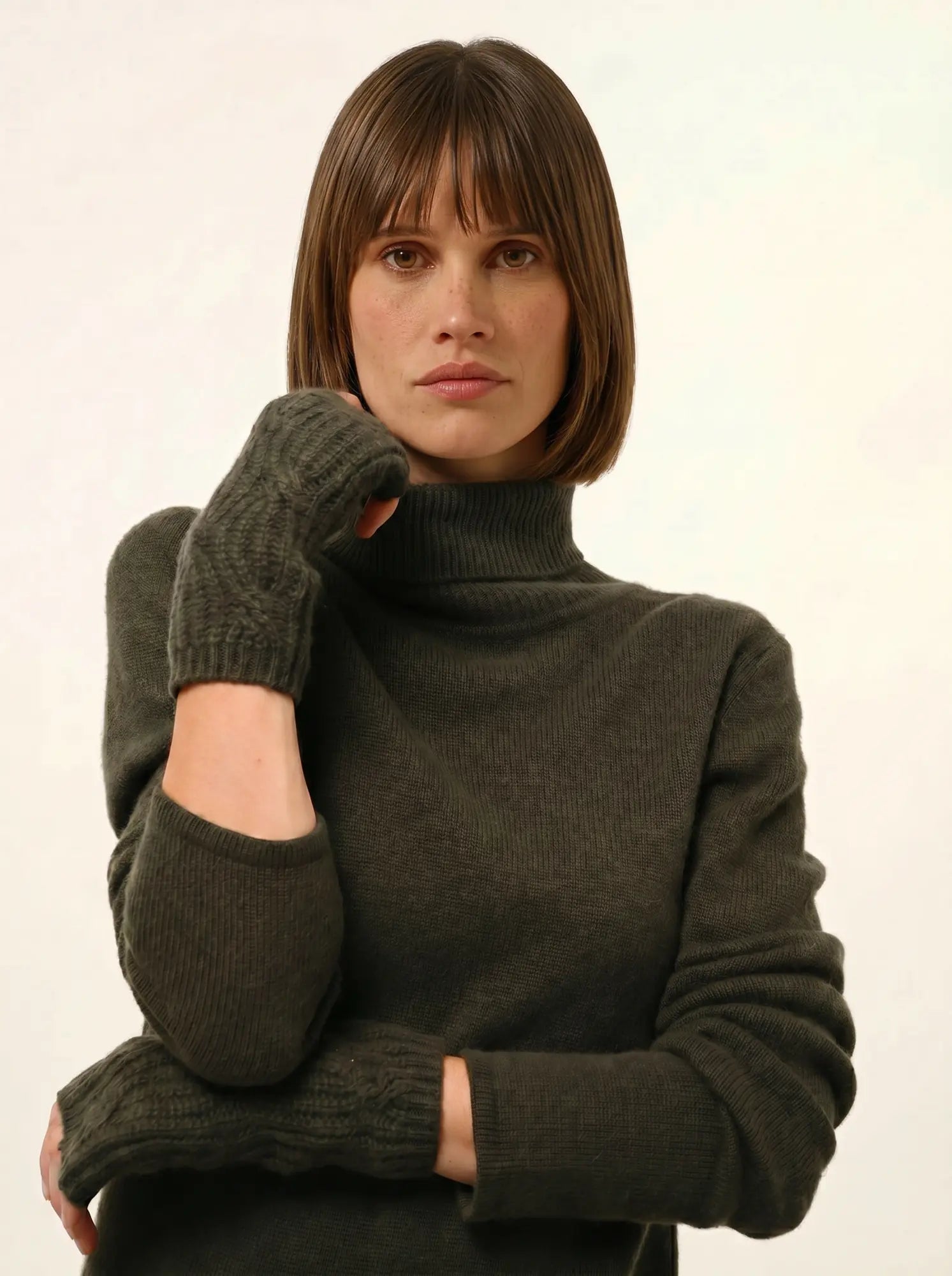 BALE fingerlose handschuhe 6-fädig khaki