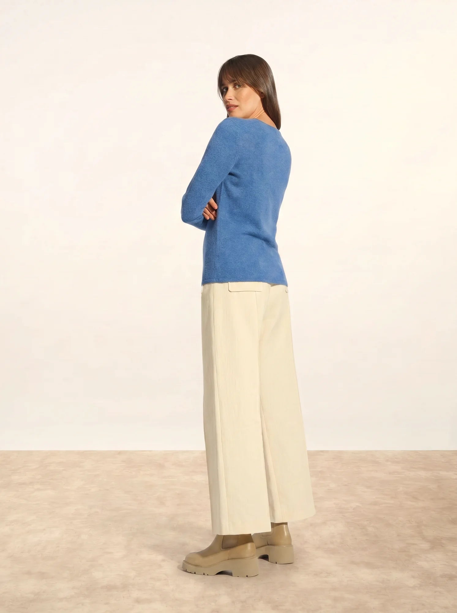 JOAN pullover v-ausschnitt blau denim