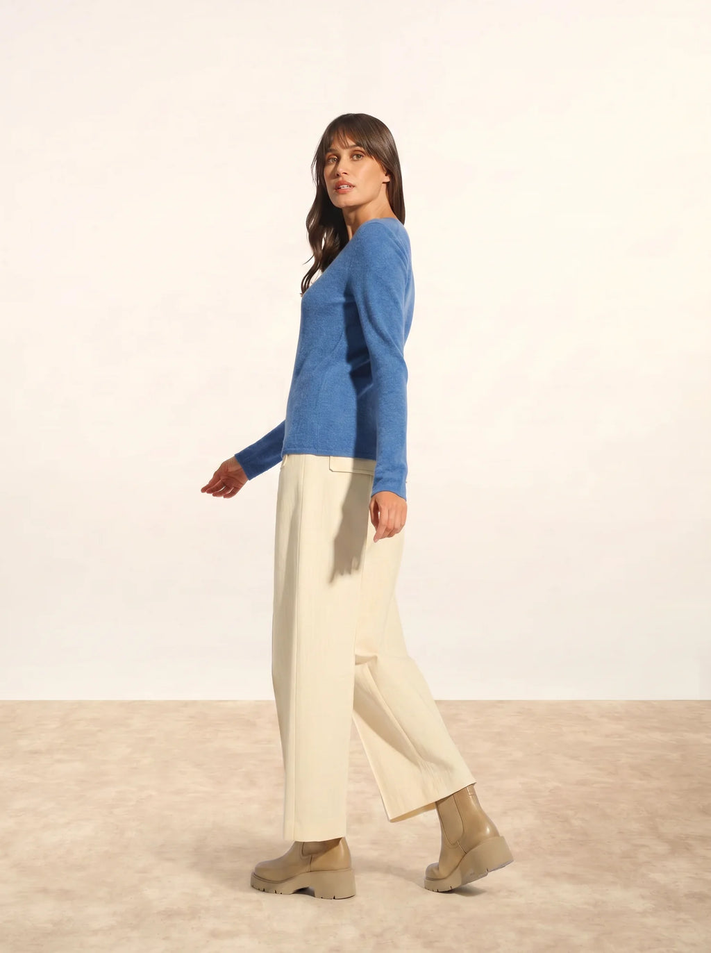 JOAN pullover v-ausschnitt blau denim