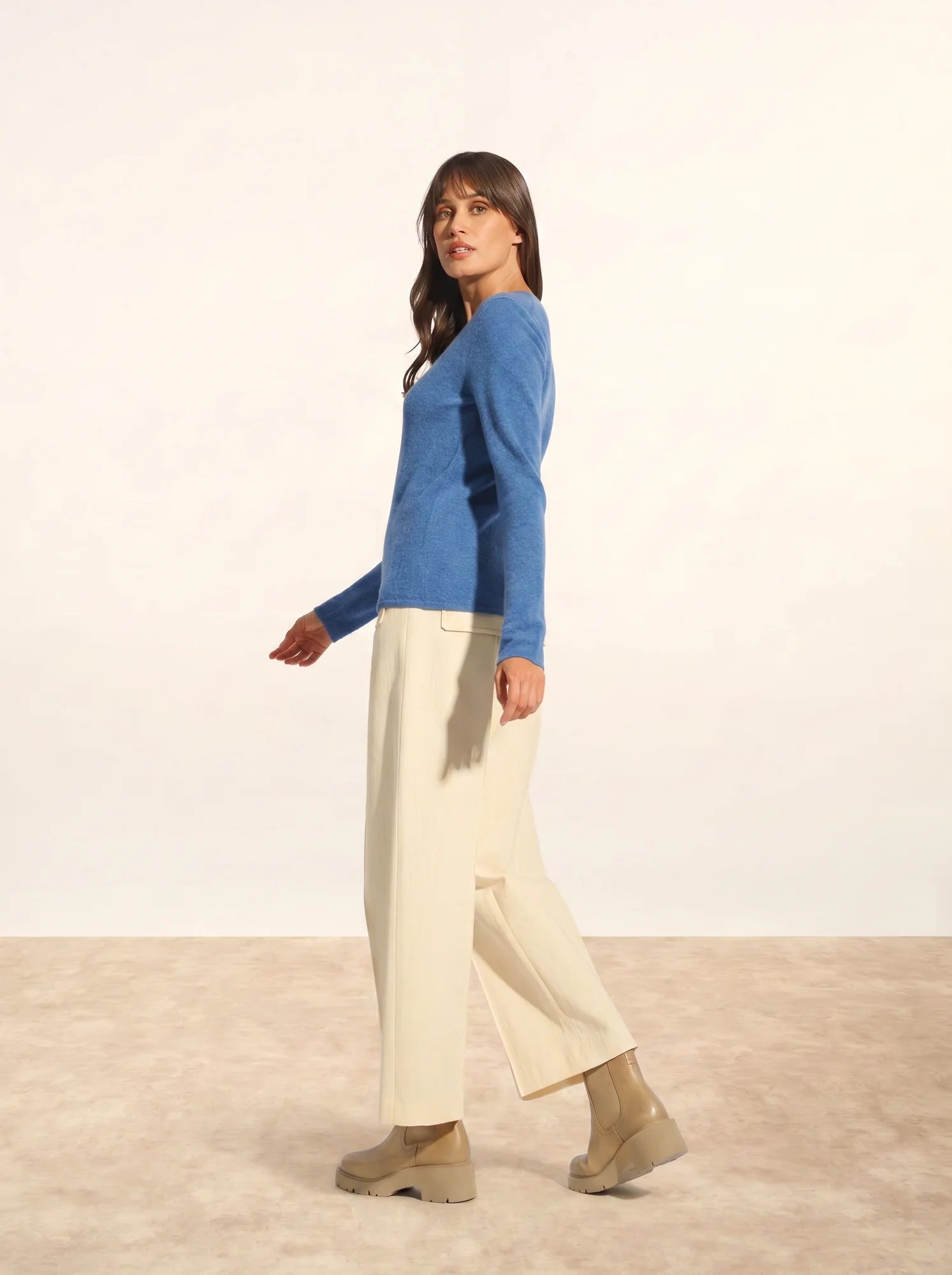 JOAN pullover v-ausschnitt blau denim