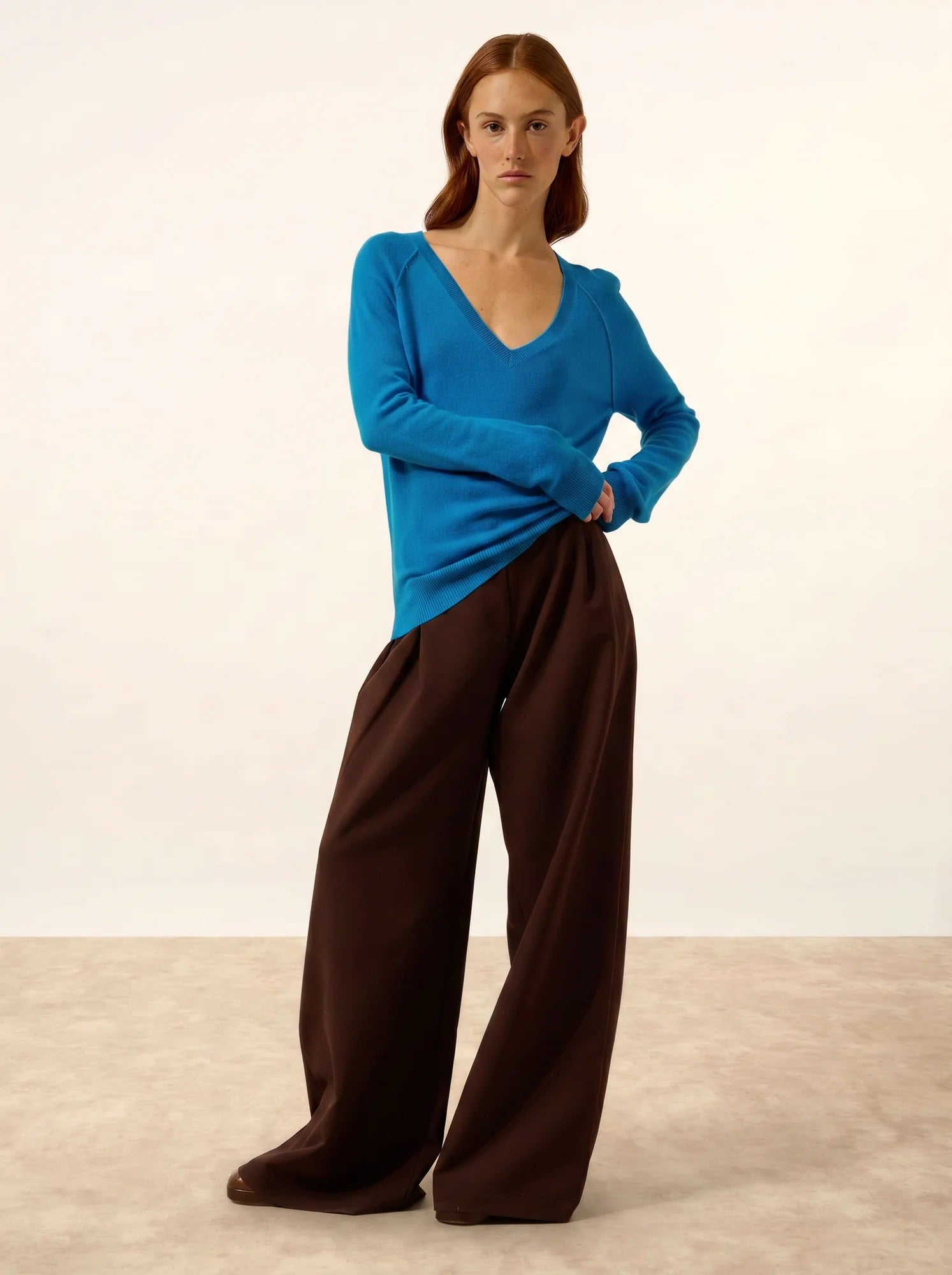 PHOEBE pull col V azur
