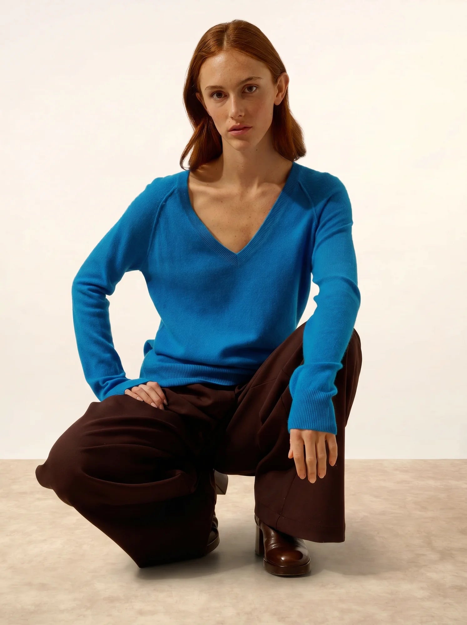 PHOEBE pull col V azur