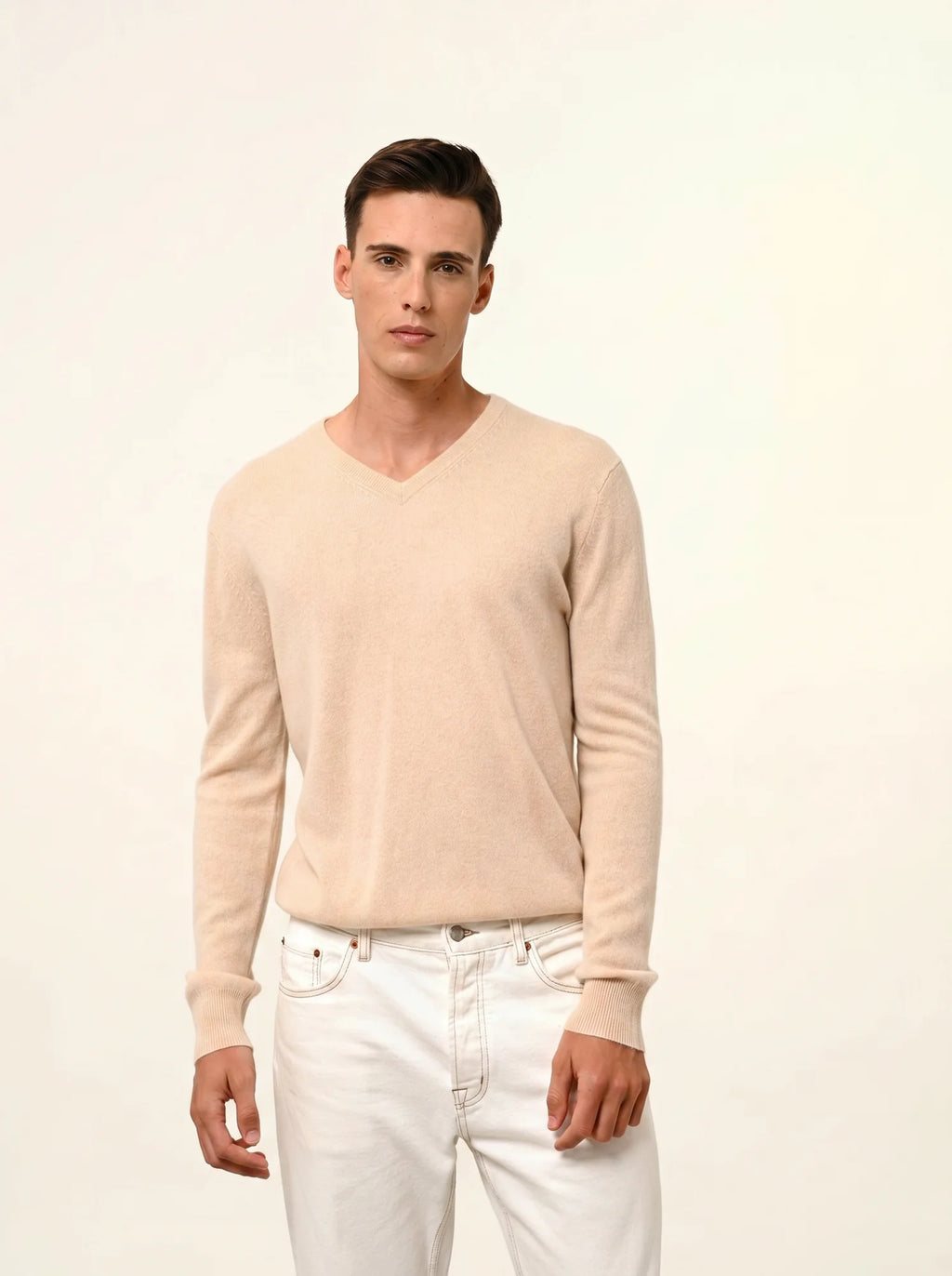 WALT pullover v-ausschnitt sand
