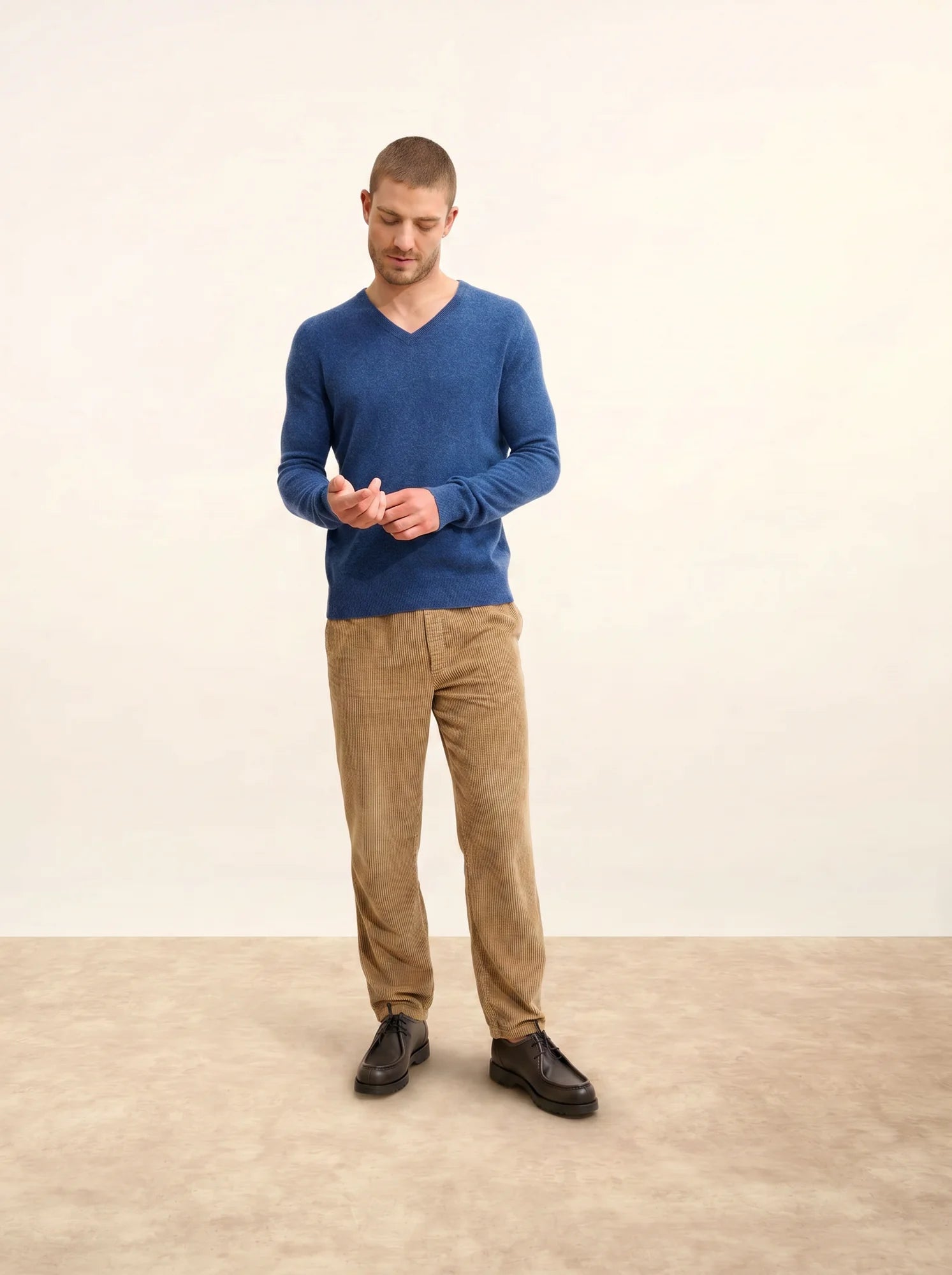 WALT pullover v-ausschnitt océan meliert