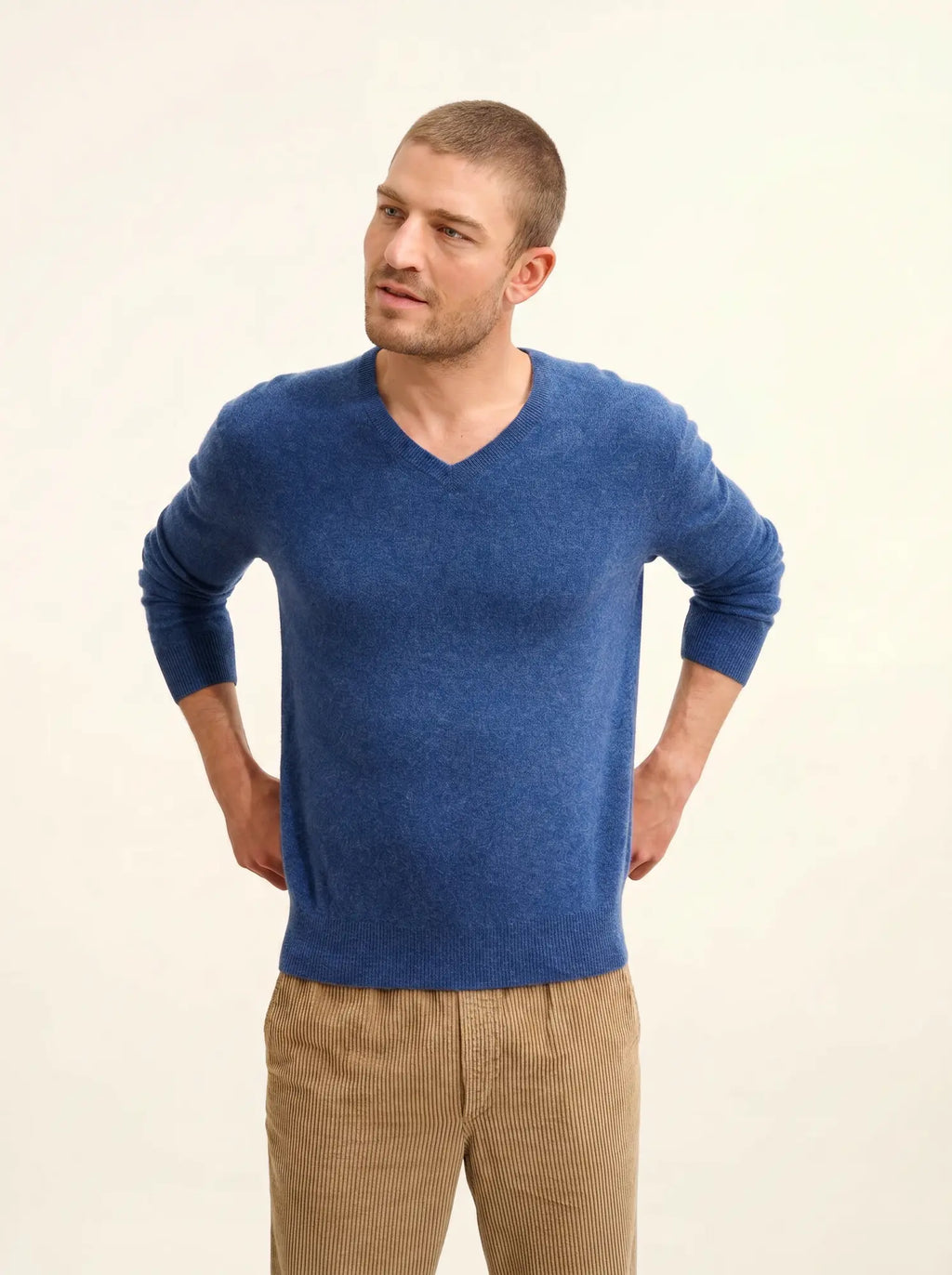 WALT pullover v-ausschnitt océan meliert