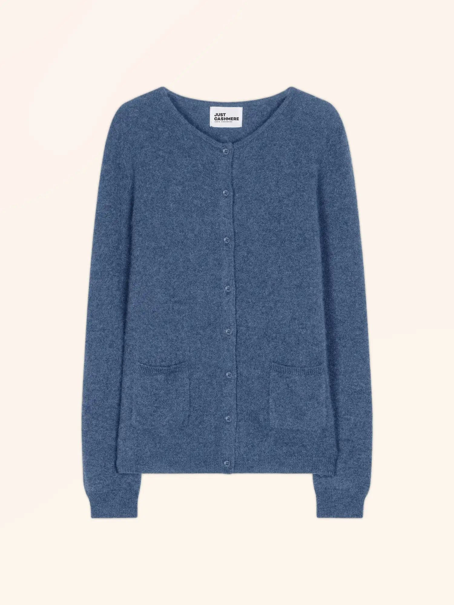 KATHARINE strickjacke rundhalsausschnitt blau denim
