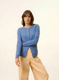 KATHARINE strickjacke rundhalsausschnitt blau denim