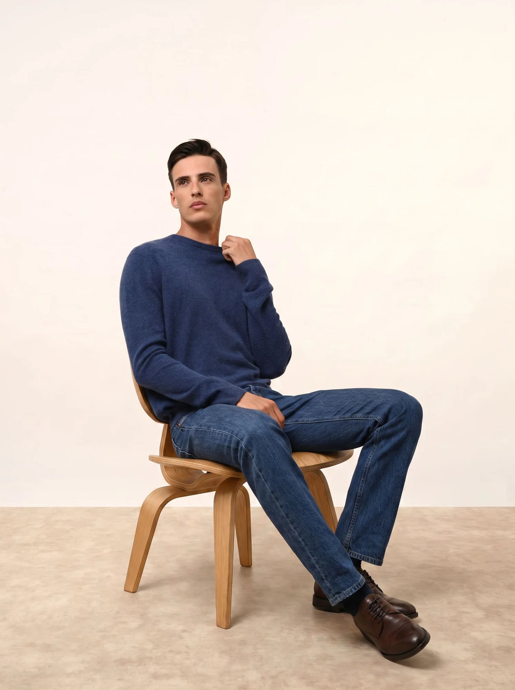 HOWARD pullover rundhalsausschnitt océan meliert