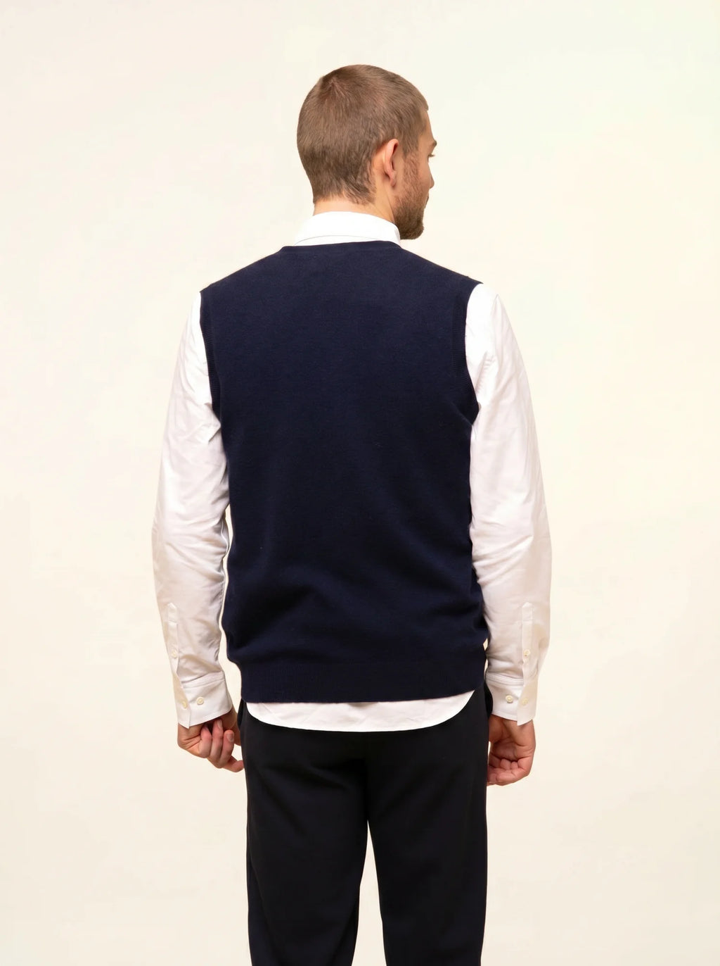 LANA strickjacke v-ausschnitt ärmellos marineblau