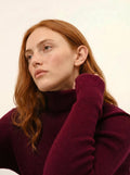 LANAIS pull col roulé bordeaux