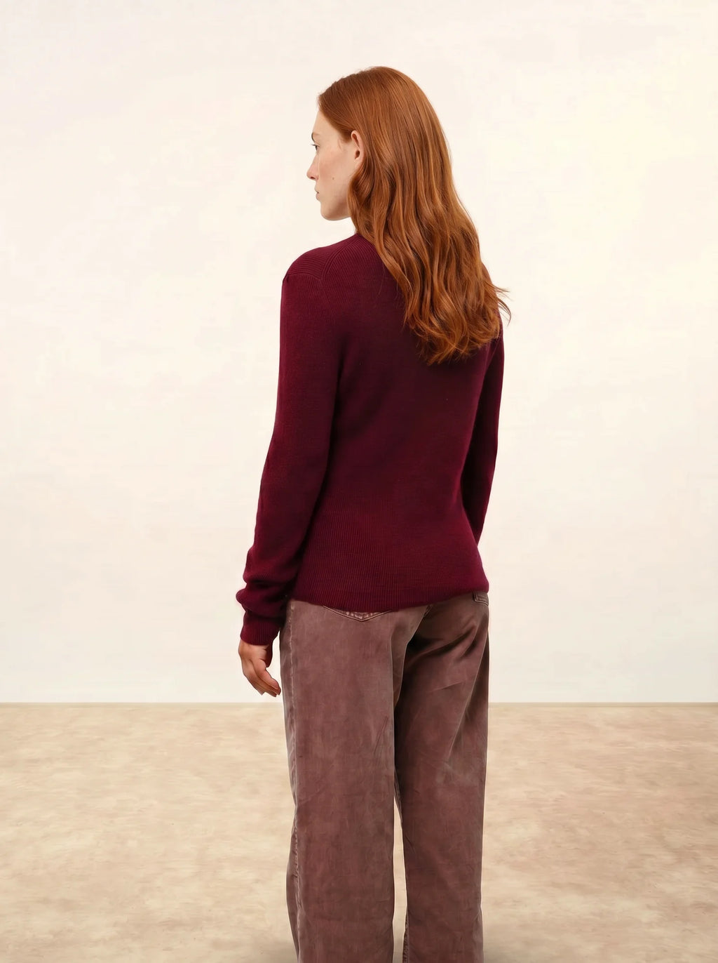 LANAIS pull col roulé bordeaux