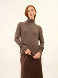 LANAIS pullover rollkragen taupe meliert