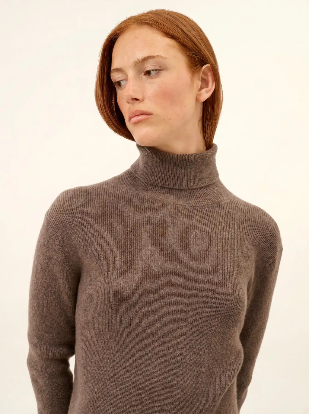 LANAIS pullover rollkragen taupe meliert