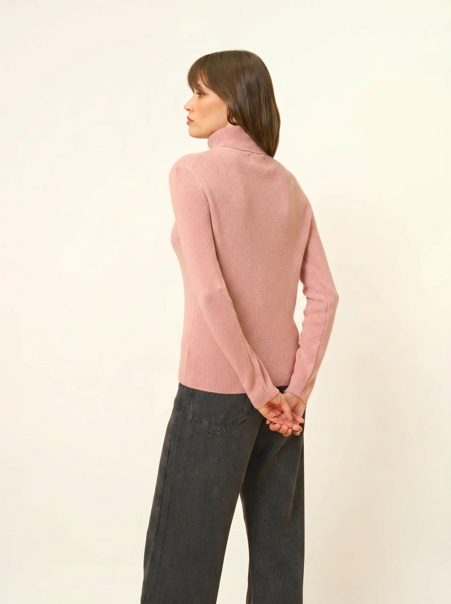 LANAIS pullover rollkragen bois de rosa