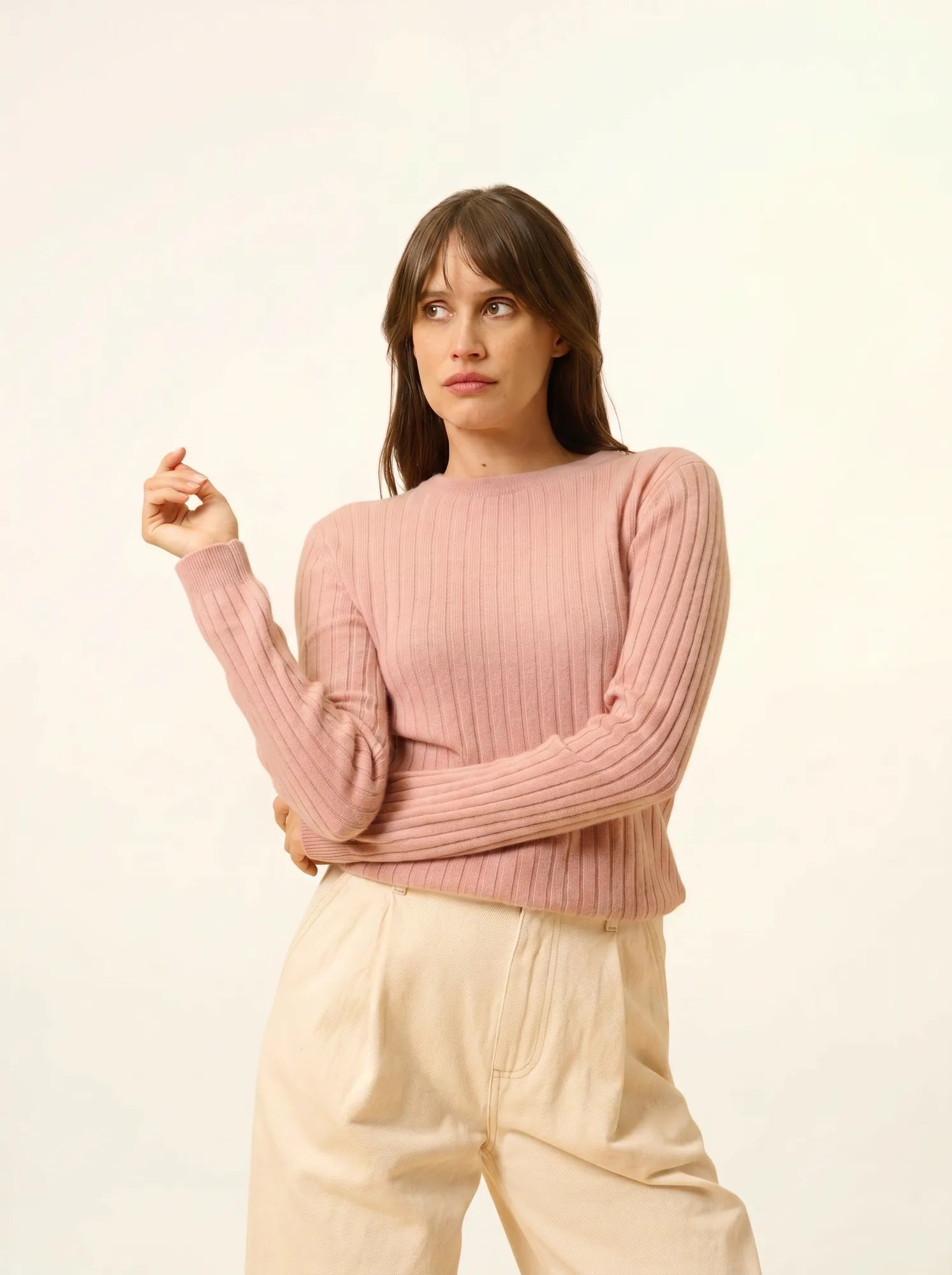 AVANA pullover rundhalsausschnitt bois de rosa