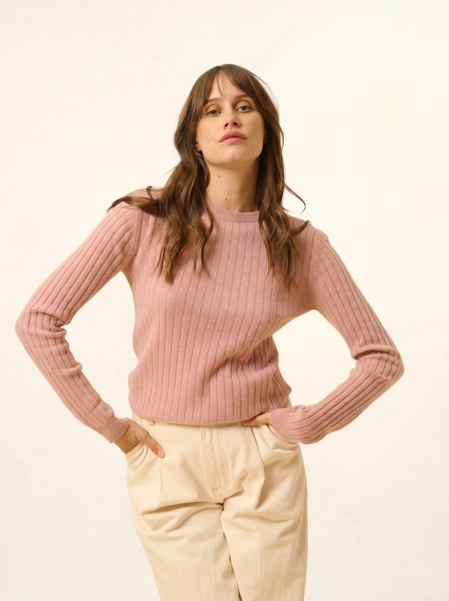 AVANA pullover rundhalsausschnitt bois de rosa