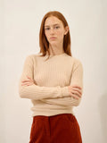 AVANA pullover rundhalsausschnitt sand