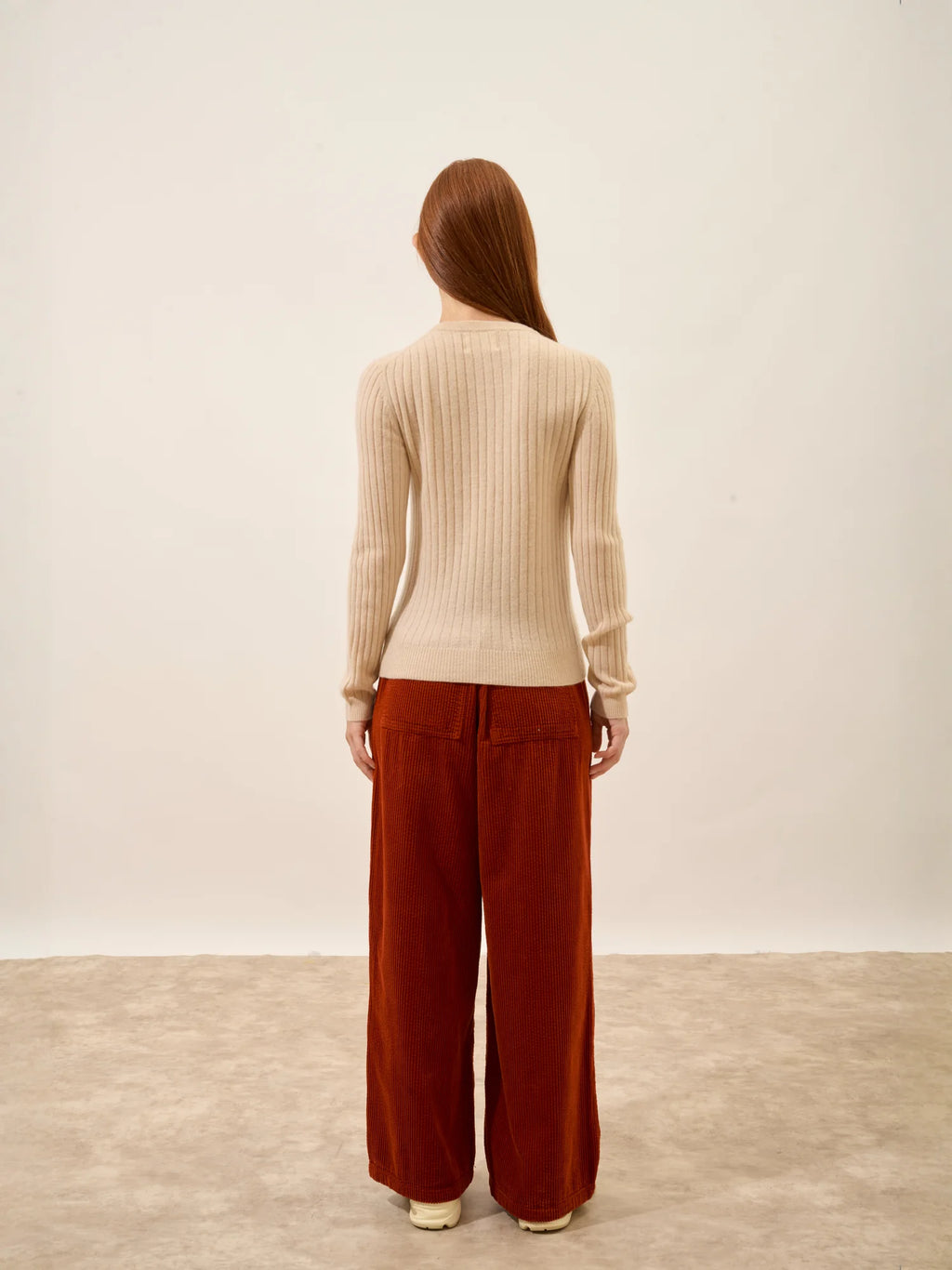 AVANA pullover rundhalsausschnitt sand