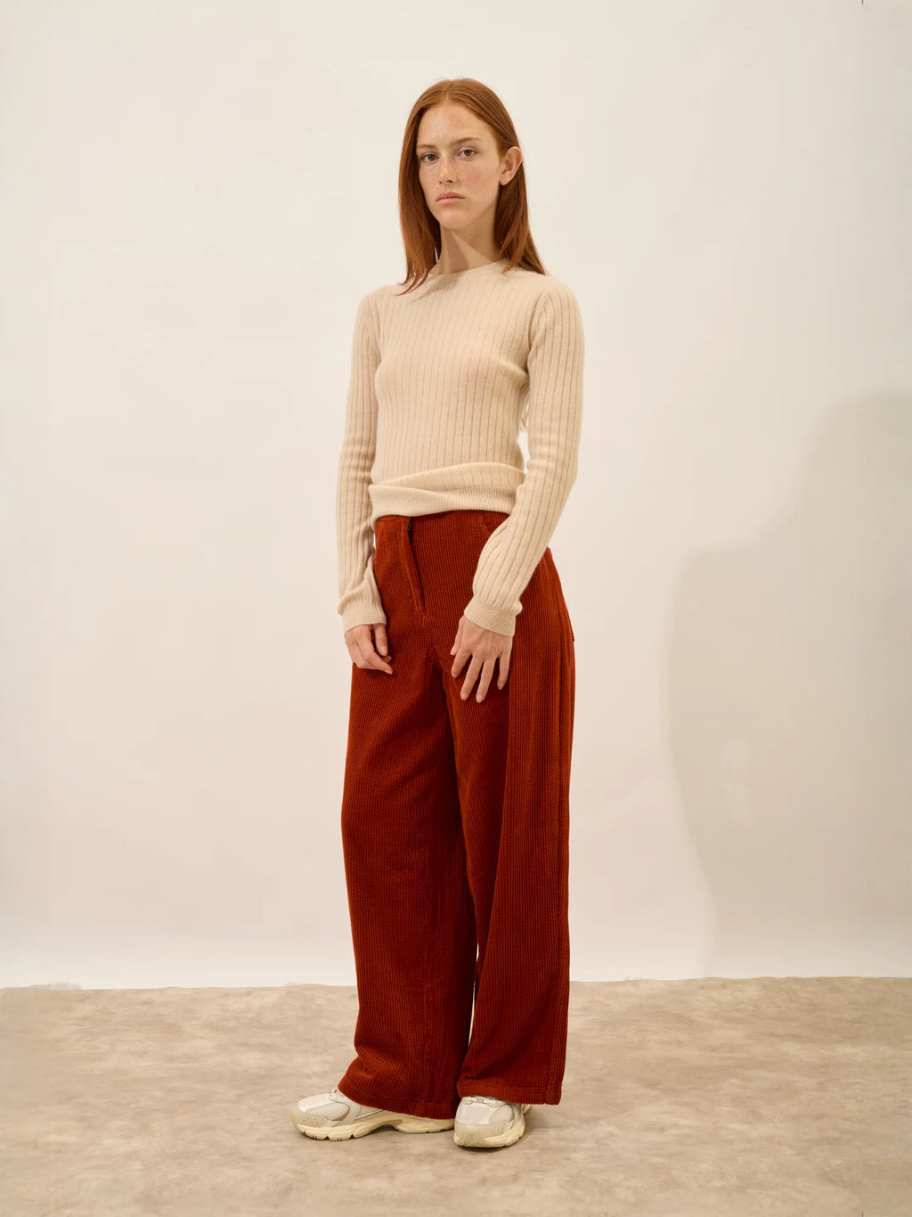 AVANA pullover rundhalsausschnitt sand