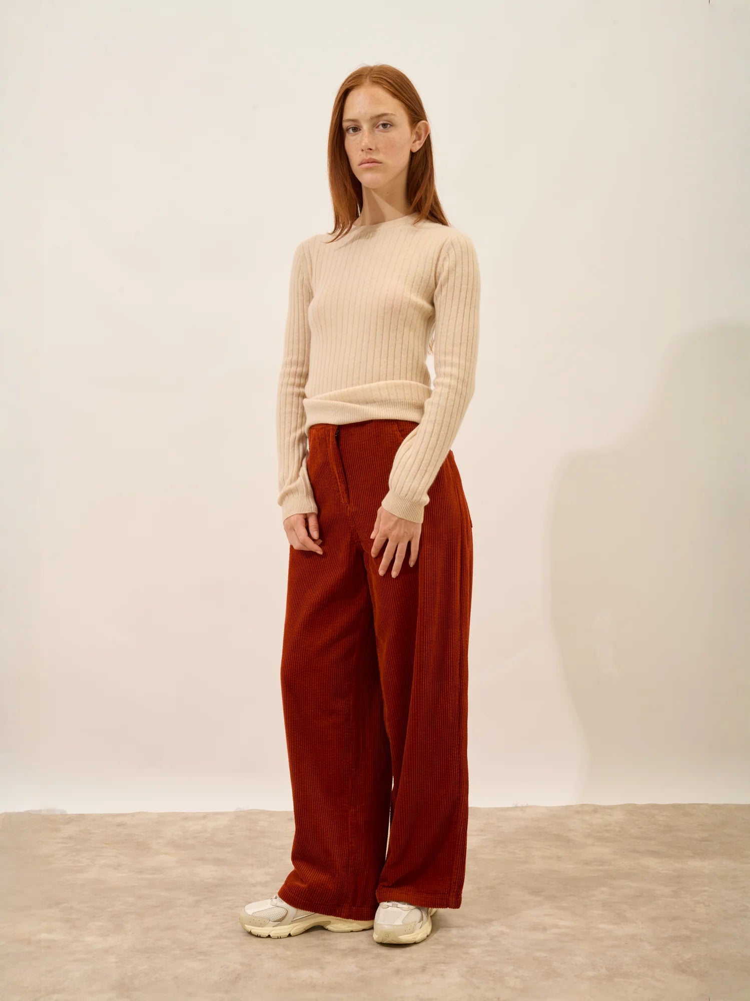 AVANA pullover rundhalsausschnitt sand