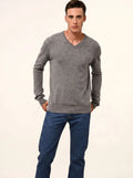 TOM pullover v-ausschnitt flanelle meliert